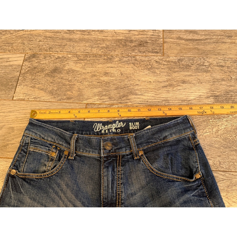 Wrangler Retro Slim Boot Jeans 32x32 Mens 32 x 32 Bootcut Western Denim - Picture 7 of 11